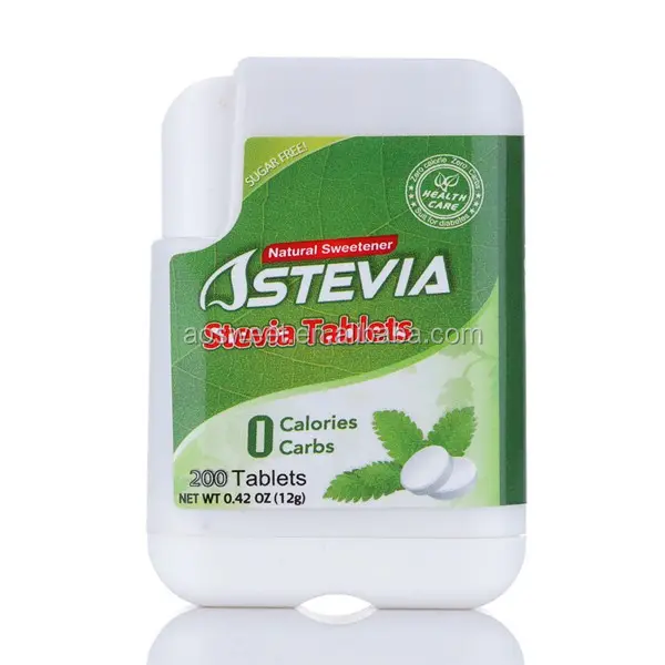Tablet schede Stevia dolcificante OEM 200 compresse di stevia in dispenser per keto dieta