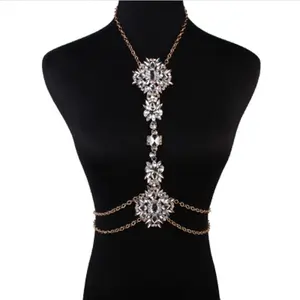 Body Chain Jewelry For Women Alloy Body Bra Chain Jewelry Necklaces Rhinestone Body Chain Jewelry For Wholesale