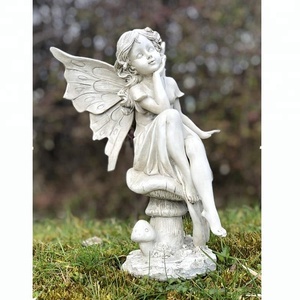 Estatua de Ángel de mármol para exteriores, tamaño real, tallado a mano