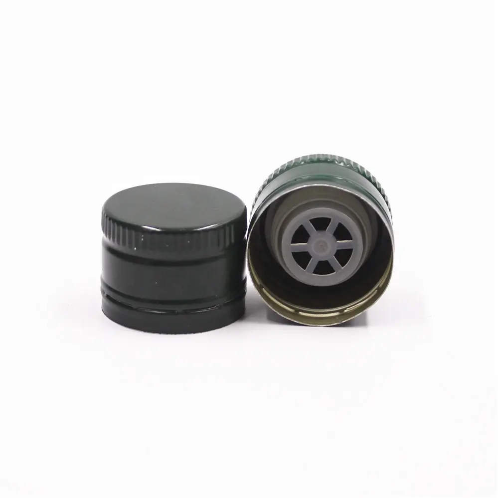 Oil Bottle Cap Screw Cap 31.5x24mm Olive Oil Bottle Cap with Retractable Pourer Metal Carton Customized Logo Printing Laquorpac