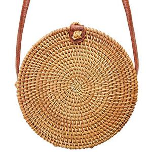 Vente en gros de sacs fourre-tout en rotin naturel en osier sacs à main de plage faits à la main pour femmes à la mode avec doublure en cuir de paille de bambou - Product Image 1