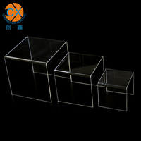 Superbe présentoir de buffet en acrylique moderne à 3 niveaux personnalisé en usine pour la présentation de marchandises
