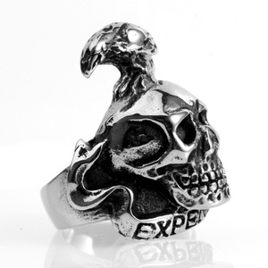 hotsale Jahrgang punk schmuck 316l titan stahl männer <span class=keywords><strong>The</strong></span> Expendables schädel ring - Product Image 2