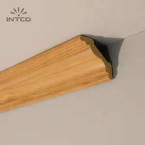 INTCO Quick Install Waterproof Wood Color PS Interior Decor Ceiling Cornice