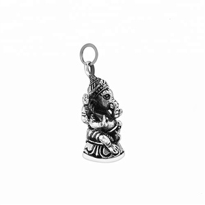 Grosir Desain Khusus Kalung Gajah Jimat Perak Antik Jimat Perhiasan Liontin Ganesha - Product Image 3