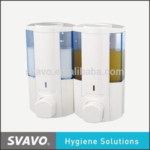 doble 700ml montado en la pared a mano cuarto de baño de prensa loción dispensador de jabón para <span class=keywords><strong>el</strong></span> <span class=keywords><strong>hotel</strong></span> - Product Image 1