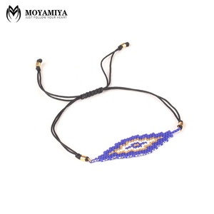 MI-B180097 Moyamiya miyuki semilla pulsera de cuentas nazar boncuk contra el mal los ojos pulsera de cadena simple, - Product Image 1