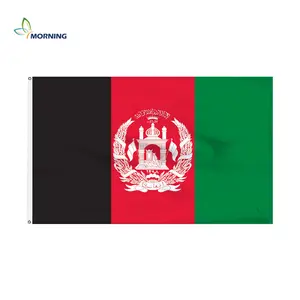 Bendera negara Afghan buatan khusus bendera nasional kain poliester 100% dengan cetakan warna yang hidup