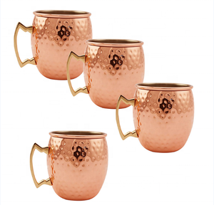 Antique Moscow Mule Copper <strong>Mug</strong> Copper Plated Coffee Cocktail Drinking <strong>Mug</strong> <strong>Set</strong> - Product Image 2