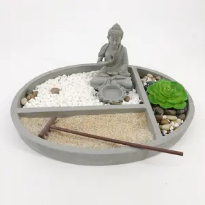 Zen Garden Sabbia Buddha Rocce Tealight Holder Feng Shui