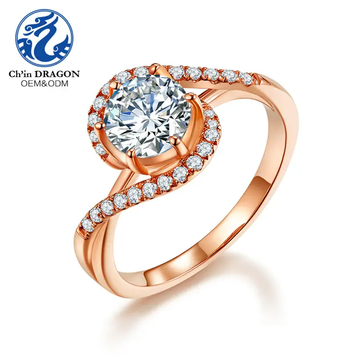 Harga Pabrik 18 K 14 K Cincin Emas Kuning Pertunangan Cincin Emas Putih