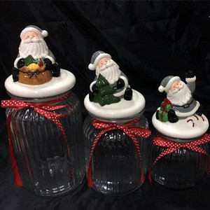 Diferentes búho o Santa Claus forma frascos de vidrio con tapa de cerámica para el café o té o almacenamiento de caramelo - Product Image 6