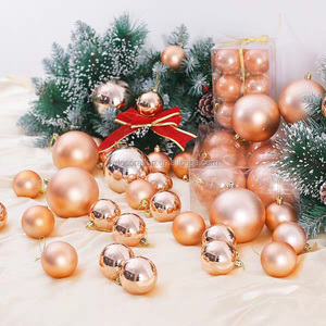 Palla da appendere in <span class=keywords><strong>oro</strong></span> ornamento per <span class=keywords><strong>albero</strong></span> di natale forniture per decorazioni natalizie Welcom OEM 12 pezzi/scatola in pvc - Product Image 2
