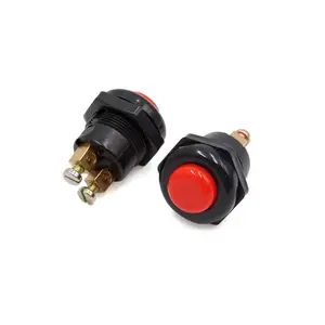 Precio de fábrica DC12V rojo tapa redonda momentáneo de prensa interruptor de botón de empuje para el vehículo del coche