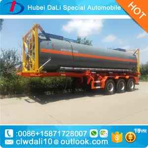 Axit hydrochloric 3 axle 27 tấn bể hóa chất trailer, 24cbm bể hóa chất semitrailer