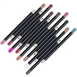 Lápis delineador de lábios, lápis de lápis para lábios, várias cores, com caixa, forro para lábios, sem logotipo, 2021