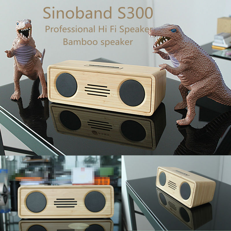 sinoband s300 сабвуфер реальный звук громкоговоритель бамбука беспроводная древесины спикер