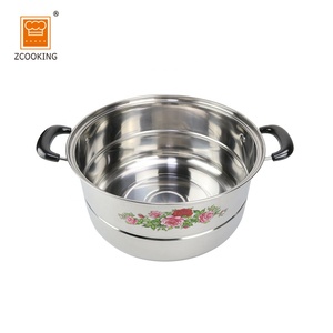 Marmite à vapeur à fleurs en acier inoxydable à 3 couches, pots à fleurs 30 cm - Product Image 5
