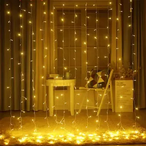 Guirlande lumineuse rideau à lumière 300 LED, 3x3 mètres, décoration féerique, extérieur, pour fenêtre murale, mariage, vacances