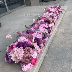 LFB921 elegant muslim long floral arrangement wedding favor personalized runner flower wholesale