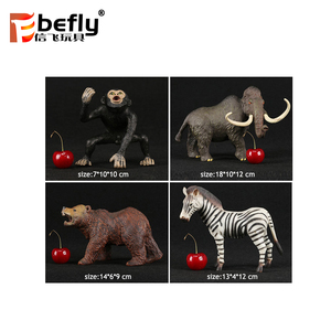 BEFLY 4pcs Small Wild Animal <strong>Monkey</strong> Bear Zebra Eco-friendly PVC Mammoth Model <strong>Toys</strong> for Ages 2-14+ Years - Product Image 4