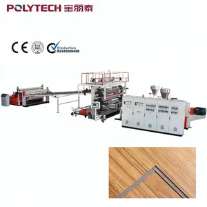 Hangzhou polytech 2024 Indoor Click Locking SPC/ RVP/PVC Vinyl Flooring Tile Sheet Extrusion Machine