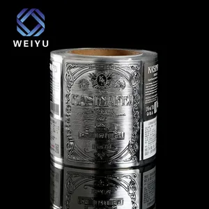 Tùy Chỉnh Không Thấm Nước <span class=keywords><strong>Glossy</strong></span> 3D Bạc Nhôm-foil Giấy Dính Nhãn Dán Cho Chai Rượu Vang - Product Image 1