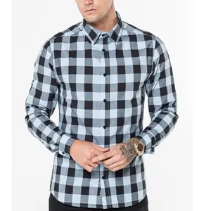 Nueva llegada camisa Carreaux Homme Noir de Compressionlatest hombre básica de algodón diseños de la camiseta para los hombres