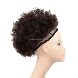 10 pollici Afro Soffio Coulisse Coda di Cavallo Sintetica Ricci Crespi Capelli Updo Chignon Pezzo di Panino Dei Capelli - Product Image 4