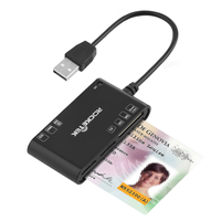 Rocketek-lector de tarjetas sim multiranura USB 2,0, lector de tarjetas atm inteligente de mesa portátil con MMC M2 TF CAC