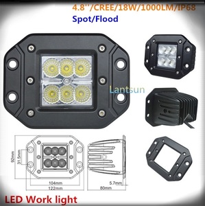 <span class=keywords><strong>cree</strong></span> led de conducción de luz 18w empotrar led para las luces de los vehículos todo terreno 12v 24v ip68 - Product Image 1