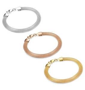 Maglia di Collegamento Chain Del Braccialetto Braccialetti Per Le Donne Le Ragazze di Rosa Argento Dorato Tono 7-8 Inch All'ingrosso NS803497 - Product Image 4