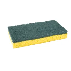 Heavy Duty Bếp Scrub Sạch Cellulose Sponge Với Nylon Scourer Cọ Rửa Pad Như Hình Ảnh Bền Vững 1000 Túi 1 Cái/bộ Reach