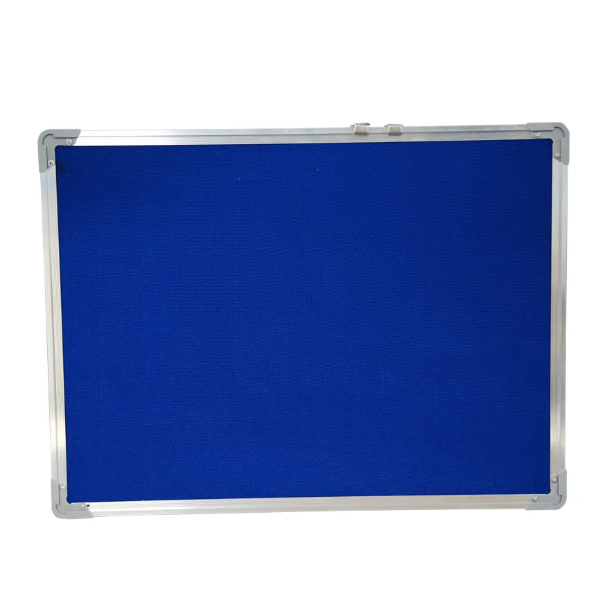 Papan buletin Pin gabus kain biru ukuran kustom untuk sekolah dan kantor