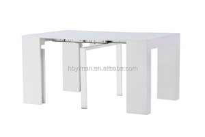 EUTR High <strong>Gloss</strong> <strong>White</strong> Extension Modern Dining <strong>Table</strong> - Product Image 3