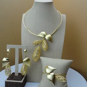 Yuminglai 2019 Vàng Đầy Trang Sức Set Thiết Kế Mới Phi Bộ Trang Sức Phụ Nữ Dubai Jewelry Set FHK6459