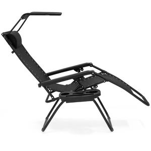Fauteuil de <span class=keywords><strong>Jardin</strong></span> Pliant d'Extérieur Bains de Soleil <span class=keywords><strong>Transat</strong></span> de Plage <span class=keywords><strong>Pliable</strong></span> à Gravité Zéro avec Pare-Soleil - Product Image 3