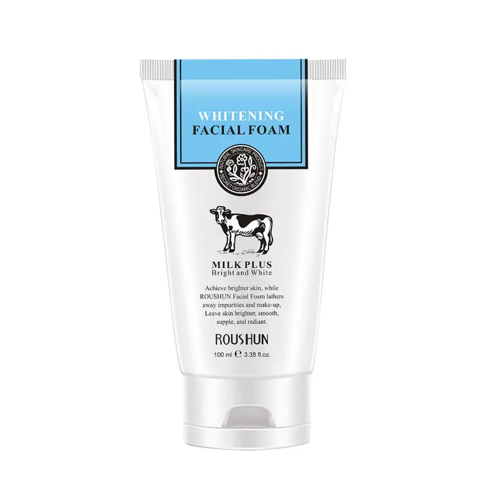 ROUSHUN-limpiador de lavado de Espuma facial, blanqueador de leche