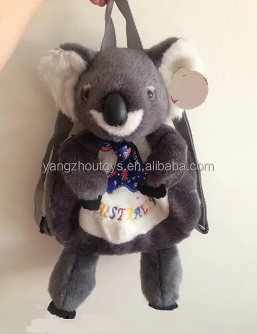 Mochila de pelúcia koala cor cinza escuro, venda imperdível