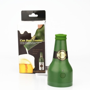 Mousseur à bière ultrasonique créatif en forme de bouteille, appareil à mousse portable pour fête, moussant pour bière en bouteille ou en canette (vert) - Product Image 1