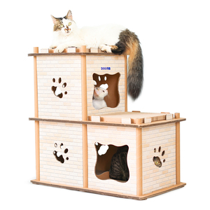 Deku <span class=keywords><strong>Cat</strong></span> Scratch Lounge Kartonnen Kat Scratchers 2 Lagen Huis Golfkarton Kat Huis Met Krassen Boards CP-205-01 - Product Image 1