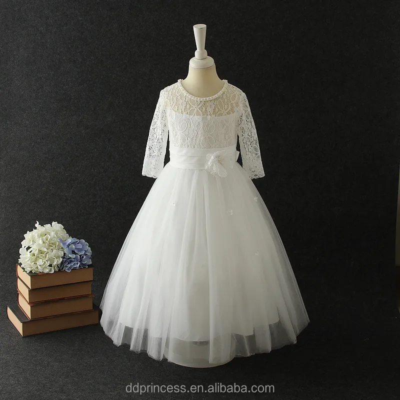 Yeni model kız elbise düğün kayısı beyaz büyüyen orta kız çocuk elbise 12 yıl kız elbise olmadan