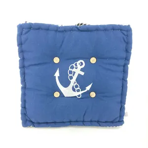 Nautical Design Anchor Sign Fabric Square Chair Cushion for Sofa & Car seat