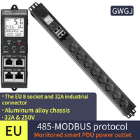 GWGJ QIT27 1.5U Prise de courant PDU de type surveillance intelligente 8 ports EU 32A Entrée 110-240V Installation verticale 485Modbus-RTU