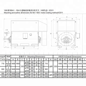 ราคาต่ำสุด Y YKS YKK แรงดันไฟฟ้าสูงมอเตอร์ขนาดใหญ่