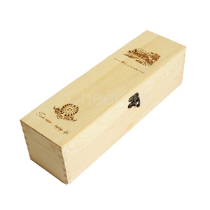 Caja de almacenamiento de madera para botellas de <span class=keywords><strong>vino</strong></span>, caja de regalo con bisagras y cierre de madera de pino, Etiqueta Privada - Product Image 3