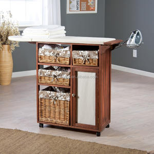 Meubles de maison Planche À Repasser À Repasser En Bois Armoire <span class=keywords><strong>Avec</strong></span> Tiroir En Osier - Product Image 6