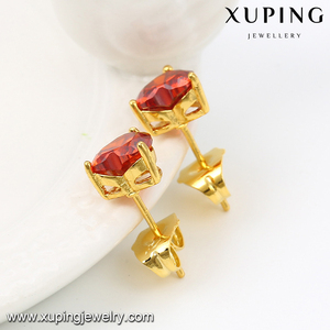 Xuping 24 k सोने के गहने फैशन एकल पत्थर बाली संवर्धन डिजाइन - Product Image 6