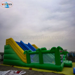 חם מכירה מתנפחים מים/יבש שקופית חיצונית מתנפחים שטח ירוק מתנפחים נושא שטח כפול - Product Image 3