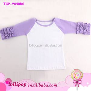 Maglietta Raglan per Bambina con Doppio Strato di Volant, Maniche 3/4 con Volant Decorativo - Product Image 6